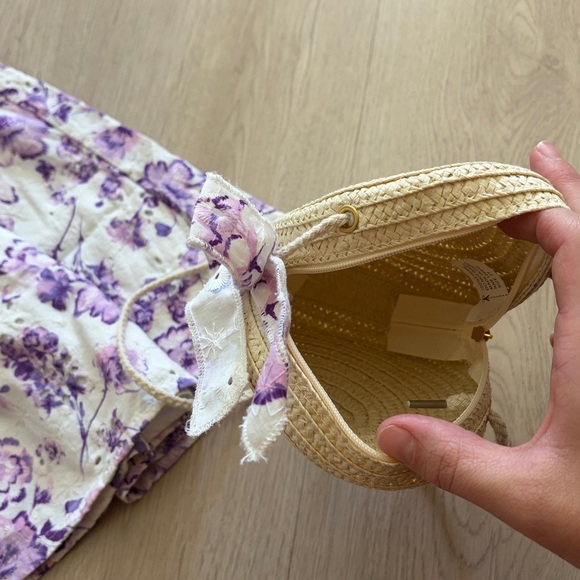 Purple Flowers Cotton Embroidered Dress with matching purse Size 3T - Picture 10 of 10